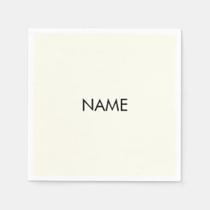 Aanpassen met naam, tekst minimalistisch zwart ivo servet