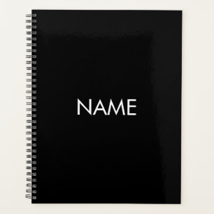 Aanpassen met naam, tekst minimalistisch zwart wit planner