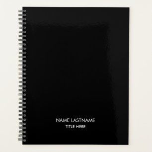 Aanpassen met naam, tekst minimalistisch zwart wit planner