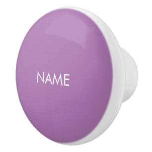 Aanpassen met naam, tekst minimalistische lavender keramische knop