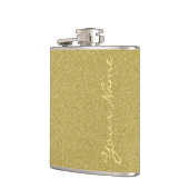 Aanpassen met naam - Trendy Glitter Gold Heupfles (Links)