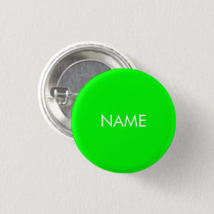 Aanpassen met naamtekst minimalistisch groen neon ronde button 3,2 cm