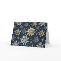 Aanpassen Moderne Navy & Goud Sneeuwvlokken