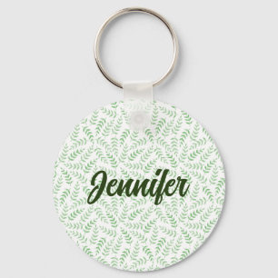 AANPASSEN Mooi eenvoudig groen blad patroon Sleutelhanger