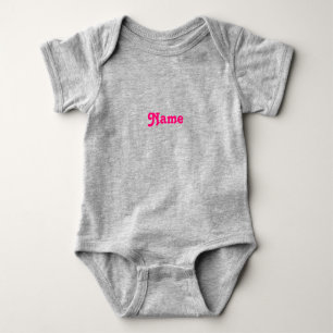 Aanpassen naam, tekst heet roze fuchsia grijs romper