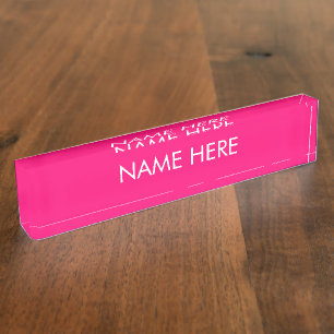aanpassen, naamtekst vervangen hete roze fuchsia w naambordje