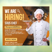 Aanpassen Nu Huren Sous Chef Restaurant Raamsticker (Vel 3)