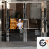 Aanpassen Nu Huren Sous Chef Restaurant Raamsticker (Kantoordeur)