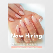 Aanpassen Nu Vacature Nagelstudio Technicus Roze Raamsticker (Vel)