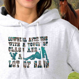 Aanpassen op Back Paard Lover Cowgirl Hoodie