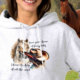 Aanpassen op Back Paard Lover Cowgirl Hoodie