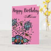 Aanpassen op naam Flower Design Kaart (Gele Bloem)