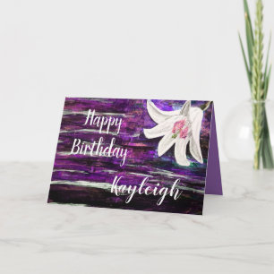 Aanpassen op naam Happy Birthday Flower Design Kaart