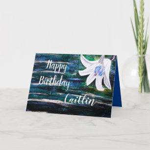 Aanpassen op naam Happy Birthday Flower Design Kaart