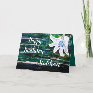 Aanpassen op naam Happy Birthday Flower Design Kaart
