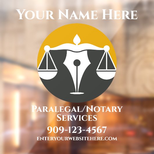 Aanpassen Paralegal Notary Services Business Front Raamsticker (Vel 2)