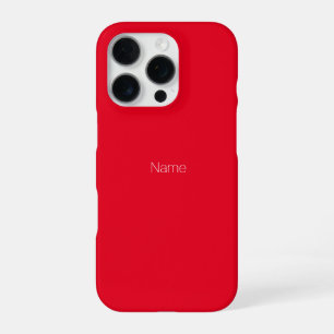 Aanpassen personaliseer Naam tekst monogram rood iPhone 16 Pro Hoesje
