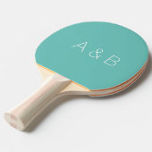 Aanpassen, personaliseren paar initialen monogram tafeltennisbatje (Voorkant Gekanteld)