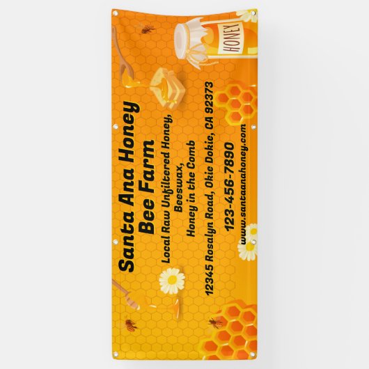 Aanpassen Raw Honey te koop Boerderij Business 2 Spandoek (Verticaal)