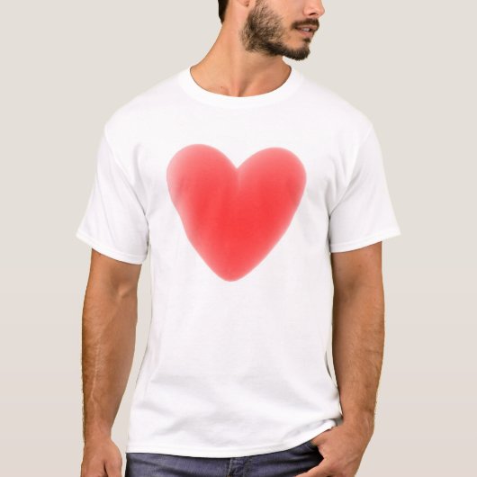 Aanpassen - Rood 3D-hart  T-shirt (Voorkant)
