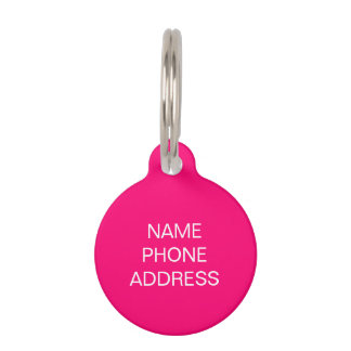 Aanpassen, roze, witte hond, huisdierennaam person huisdierpenning