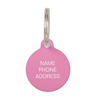 Aanpassen, roze, witte hond, huisdierennaam person huisdierpenning