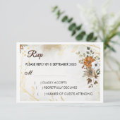 Aanpassen Rustic Boho Herfst floral RSVP Card (Staand voorkant)