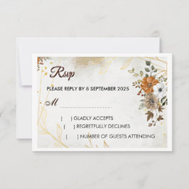 Aanpassen Rustic Boho Herfst floral RSVP Card Kaartje