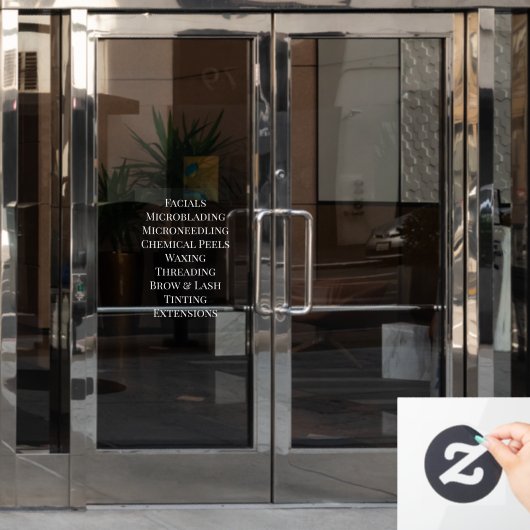 Aanpassen Services Lijst Basic voor Beauty Salon S Raamsticker (Kantoordeur)