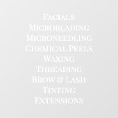 Aanpassen Services Lijst Basic voor Beauty Salon S Raamsticker (Vel)