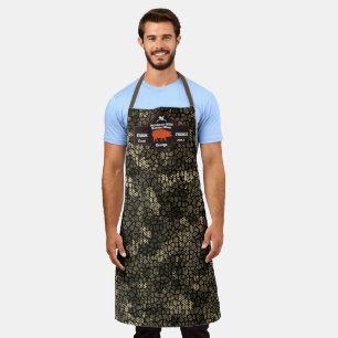 Aanpassen Slagerij Oranje Varken Zwart Camouflage Schort