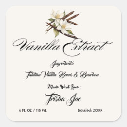 Aanpassen Small Business Vanilla Extract Product Vierkante Sticker