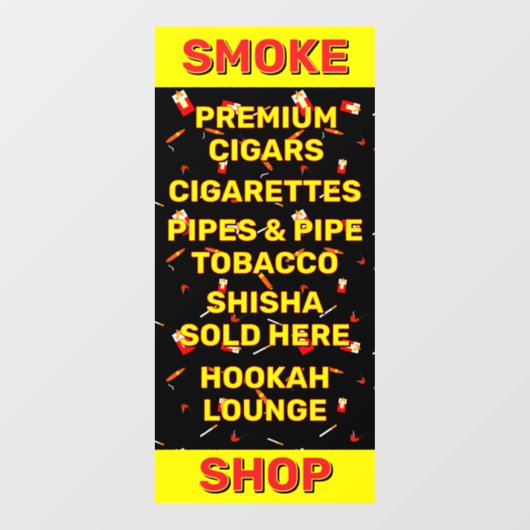 Aanpassen Smoke Shop Sigaretten Tabak Raamsticker (Vel)