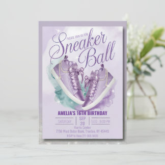 Aanpassen Sweet Lavender Verjaardag Sneaker Ball Kaart