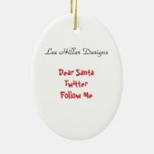 Aanpassen Twitter Dear Santa Holiday Ornament (Achterkant)