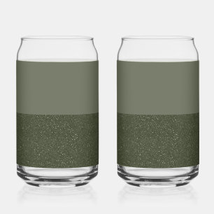 Aanpassen Two-Tone Moss Green Drinkware Set van 2 Blikvorm Glas