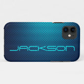 Aanpassen van blauwe koolstofvezel gepatterd Case-Mate iPhone case (Achterkant (horizontaal))