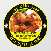Aanpassen van Chicken Wing Restaurant Large Front  Raamsticker (Vel)