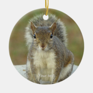 Aanpassen van Cute Squirrel-gezichtsfotografie Keramisch Ornament