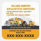 Aanpassen van de algemene contractant van de opgra vierkante sticker (Voorkant)