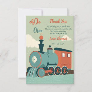 Aanpassen van de 'Birthday Train Boy Train Ticket Bedankkaart