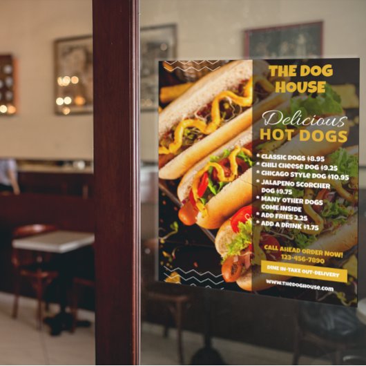 Aanpassen van Delicious Hotdogs Restaurant Medium Poster