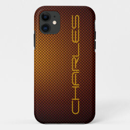 Aanpassen van gevarieerde honingzwarte koolstofvez iPhone 11 hoesje