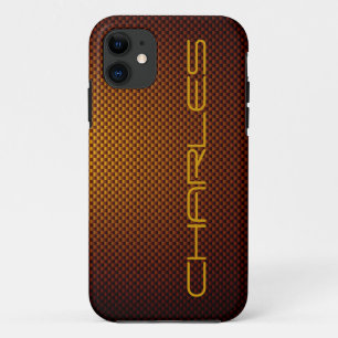 Aanpassen van gevarieerde honingzwarte koolstofvez iPhone 11 hoesje