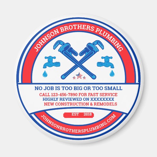 Aanpassen van loodgieterswerk aannemer bedrijf Adv Magneet (Voorkant)