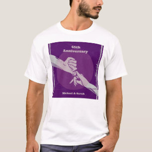 Aanpassen verjaardag romantisch paar hand in hand t-shirt