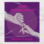 Aanpassen verjaardag romantisch paar hand in hand wijn etiket (Enkel label)
