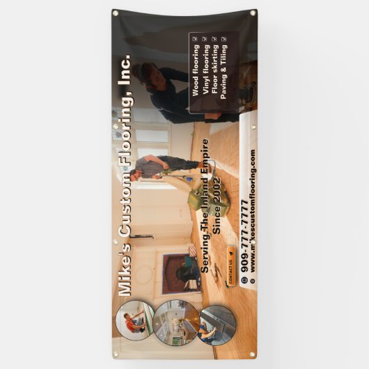 Aanpassen Vloeren Installatie Aannemer Promo Spandoek (Verticaal)