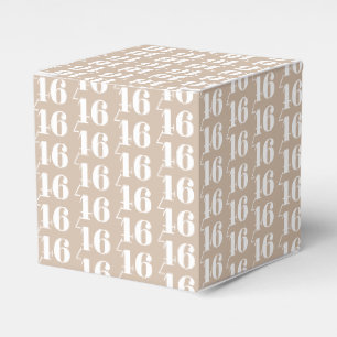 Aanpassen w/aantal, initiaal beige-beige-beige-wit bedankdoosjes