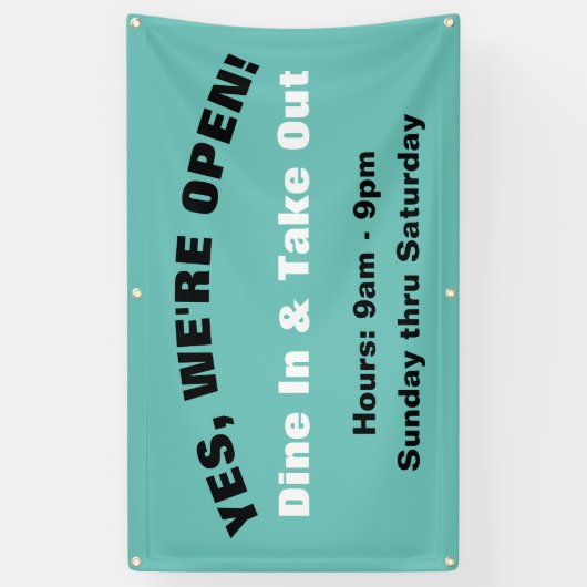 Aanpassen We zijn open in-en-uit Spandoek (Verticaal)